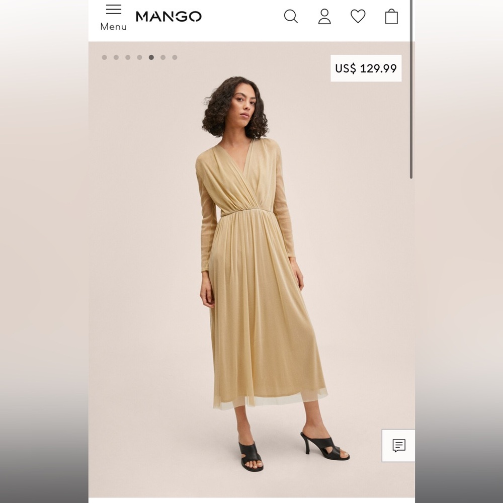 Tulle metallic exclusive mango dress